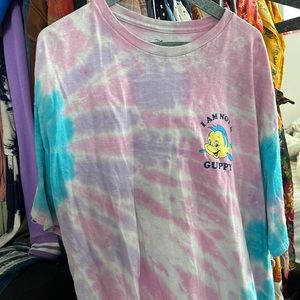 Disney little mermaid flounder tie dye shirt